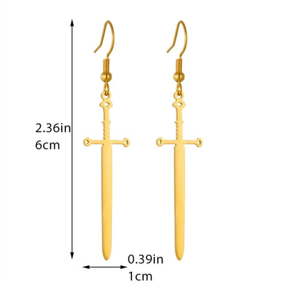 Dainty Sword Hook Earrings