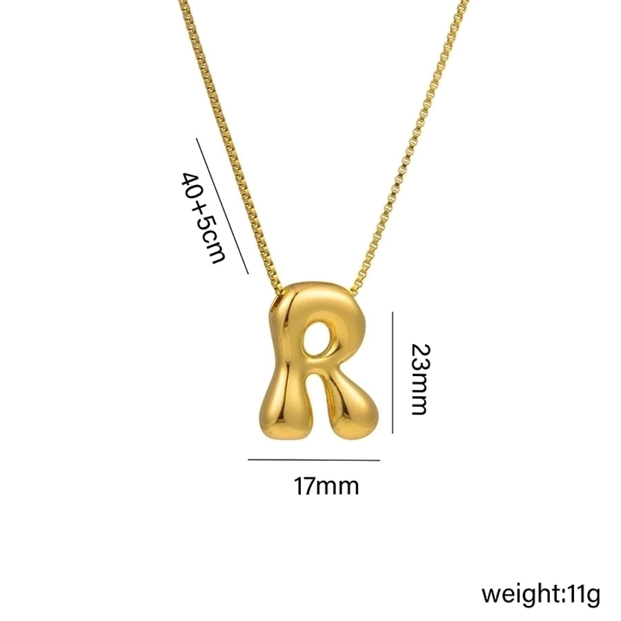 Gaudi Initial Letter Gold Pendant Necklace