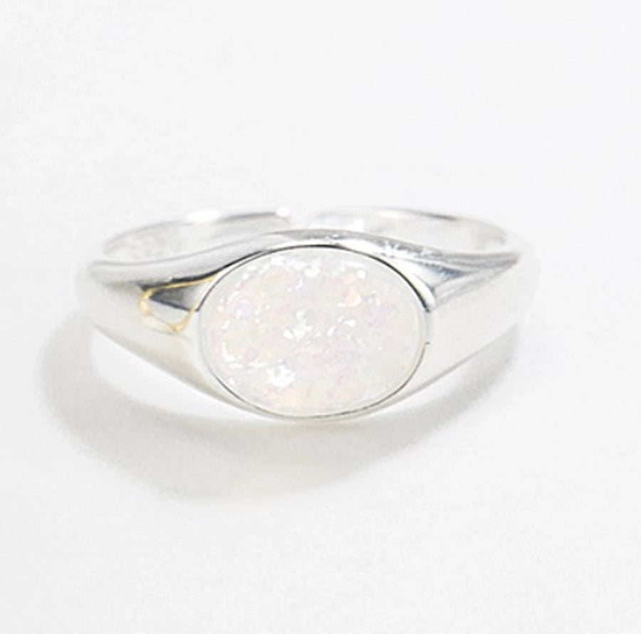 Opal Statement Open Ring 925 Silver