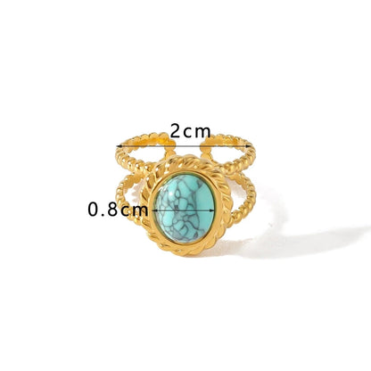 Valentina Vintage Gemstone Open Rings