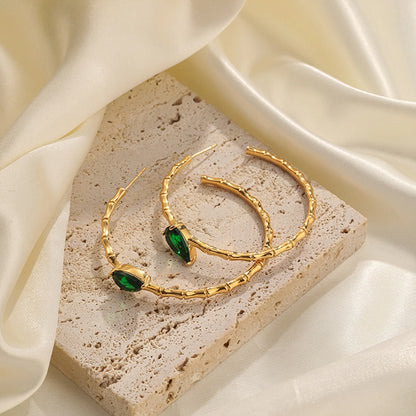 Vintage Moss Hoop Earrings