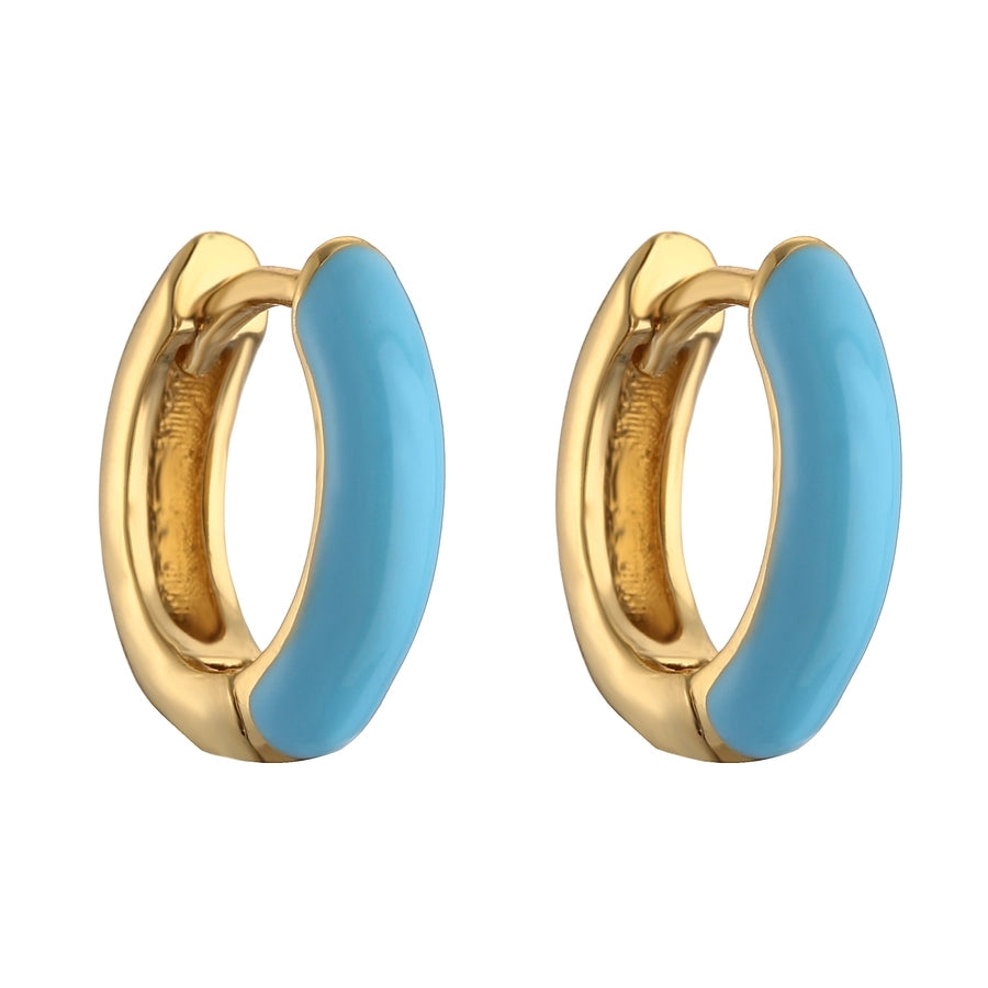 Classic Enamel Hoop Earrings