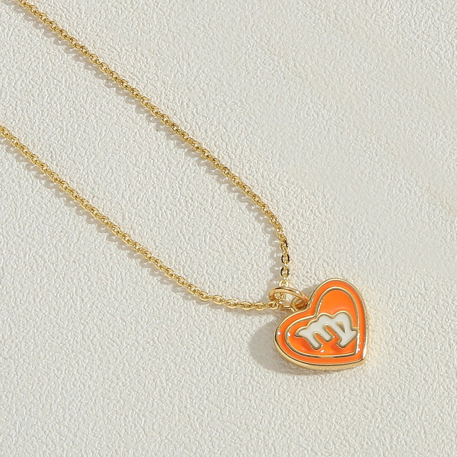 Candy Heart Enamel Zodiac Pendant Necklace