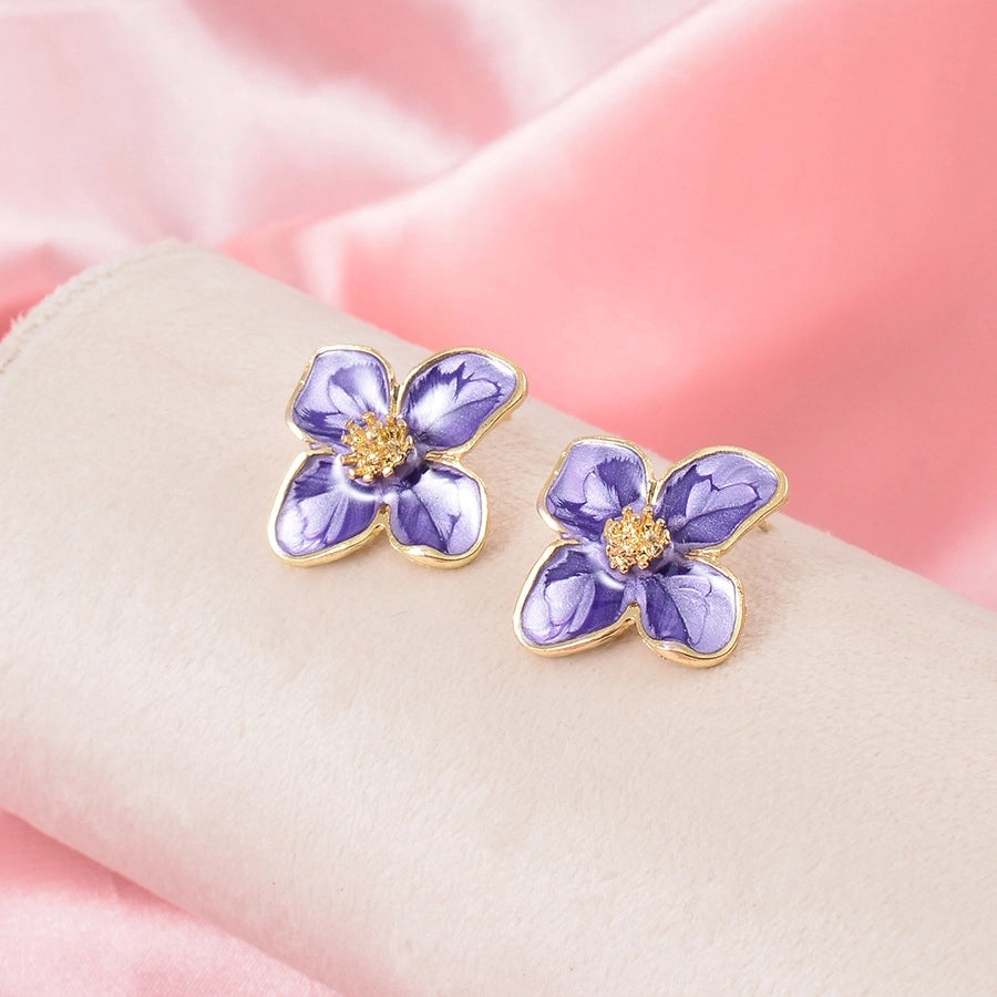 Lolita Enamel Flower Stud Earrings