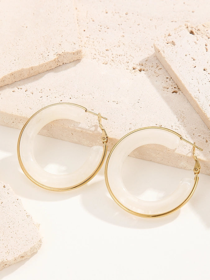 Mollie Smoke Resin Hoop Earrings