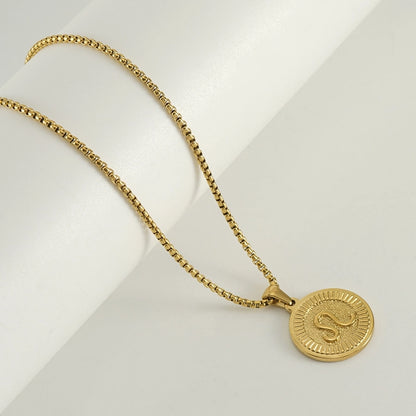 Coin Golden Zodiac Pendant Necklace