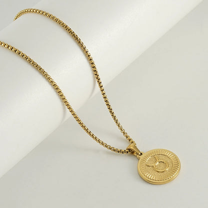 Coin Golden Zodiac Pendant Necklace