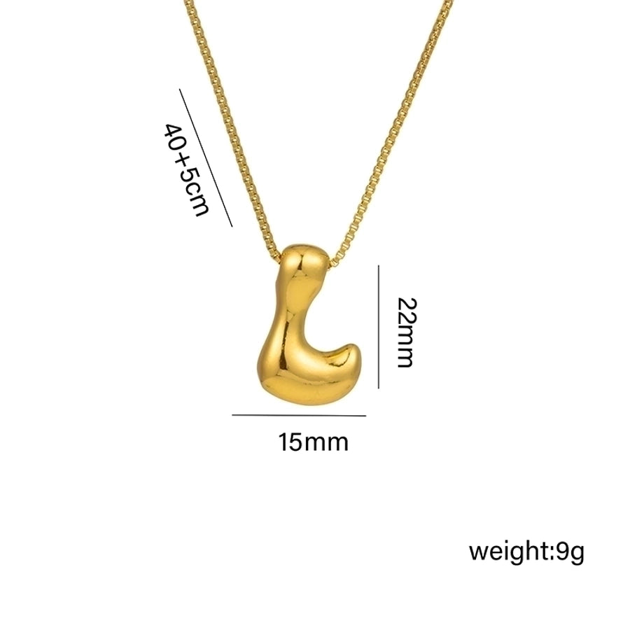 Gaudi Initial Letter Gold Pendant Necklace