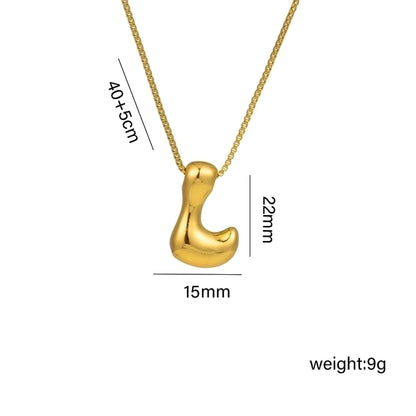 Gaudi Initial Letter Gold Pendant Necklace