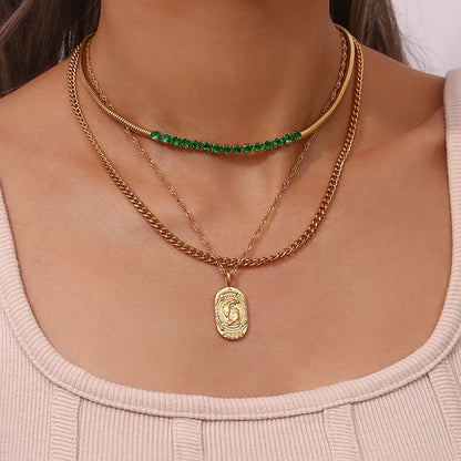 Vintage Gold Zodiac Pendant Necklace