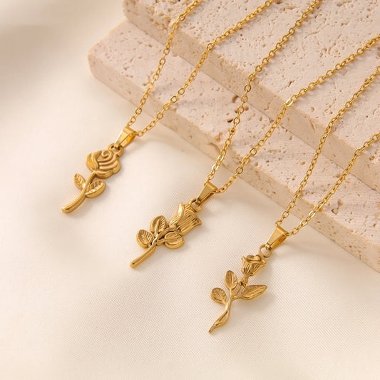 Eternal Rose Golden Pendant Necklace