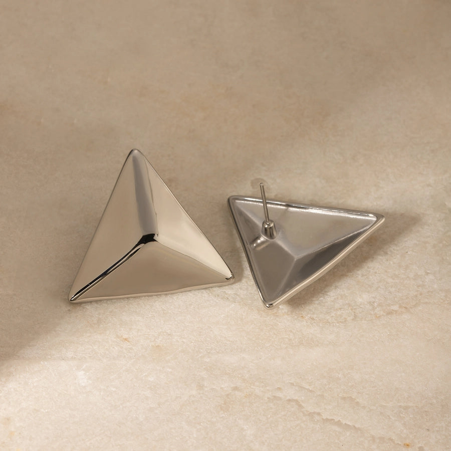 Minimalist Pyramid Stud Earrings