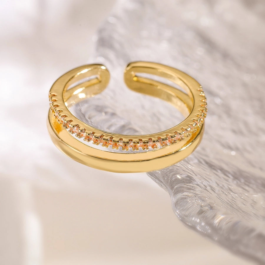 Dainty Golden Zircon Open Ring