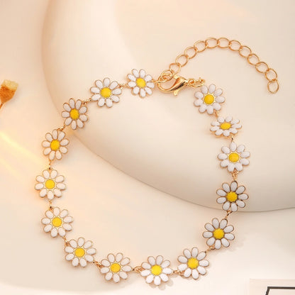 Dainty Daisy Enamel Bracelet