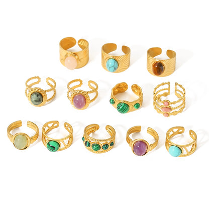 Boho Gemstone Open Rings