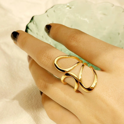 Dainty Hollow Flower Statement Ring