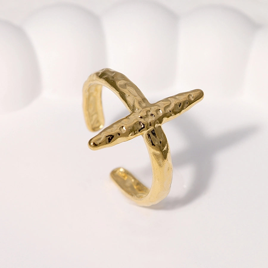 Dainty Hammered Texture Open Ring