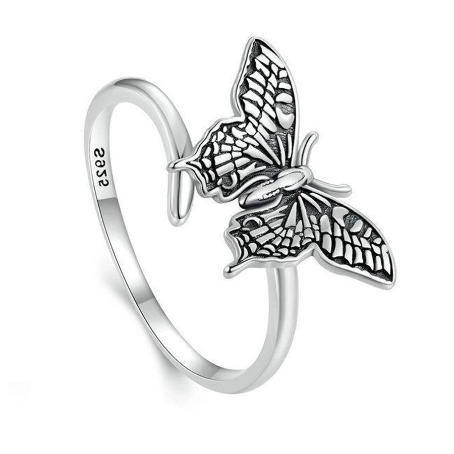 Vintage Butterfly Art Open Ring