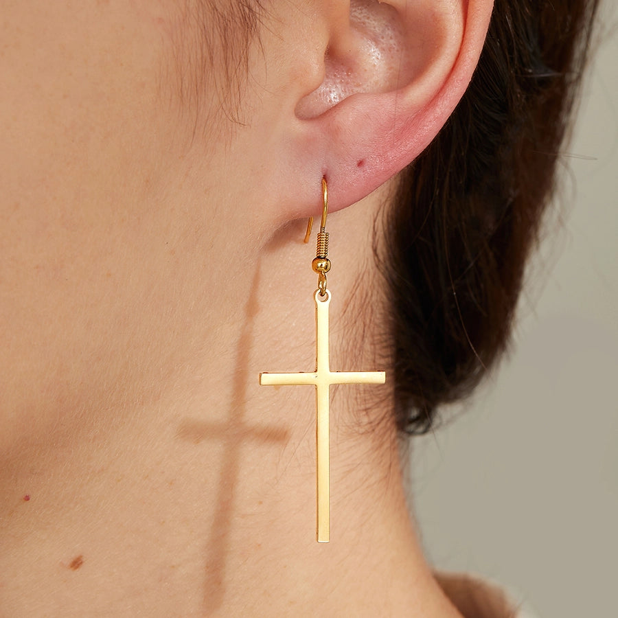 Classic Cross Hook Earrings