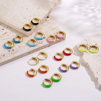 Classic Enamel Hoop Earrings