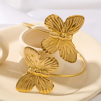 Butterfly Flight Golden Bangle Bracelet