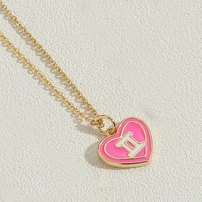 Candy Heart Enamel Zodiac Pendant Necklace