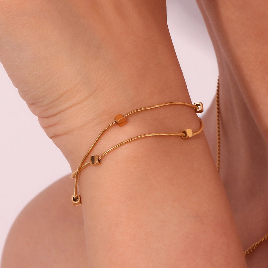 Cube Double Layer Chain Bracelet