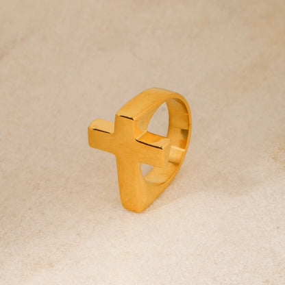 Golden Cross Statement Ring