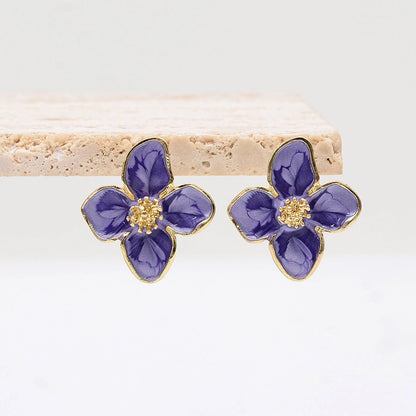 Lolita Enamel Flower Stud Earrings