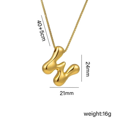 Gaudi Initial Letter Gold Pendant Necklace