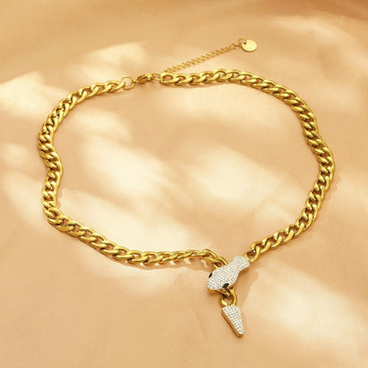 Crystal Snake Cuban Chain Necklace