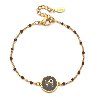 Zodiac Sign Enamel Chain Bracelet