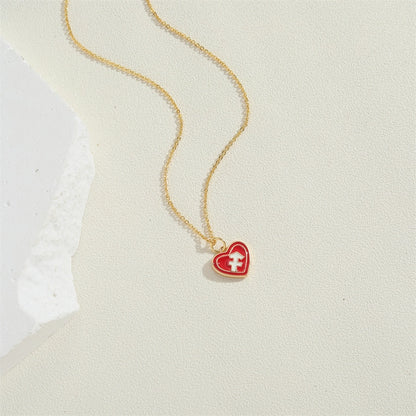 Candy Heart Enamel Zodiac Pendant Necklace