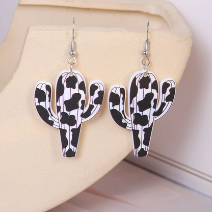 Disco Cactus Acrylic Drop Earrings