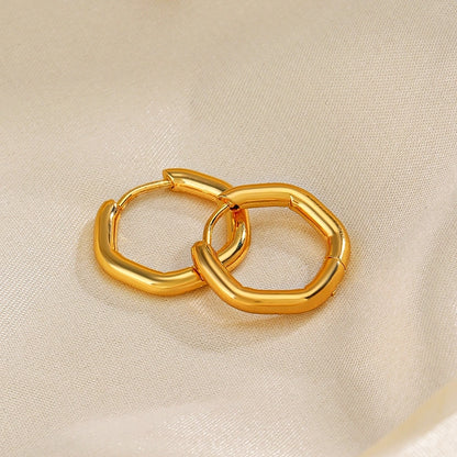 Dainty Hexagon Hoop Earrings