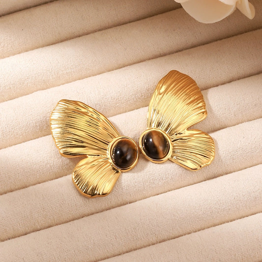 Vintage Butterfly Gemstone Studs