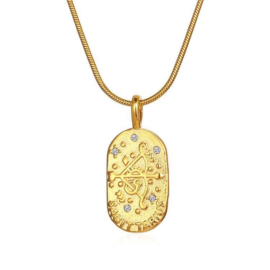 Vintage Gold Zodiac Pendant Necklace