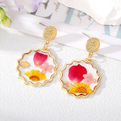 Camille Pressed Flowers Dangle Earrings