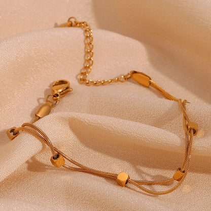 Cube Double Layer Chain Bracelet