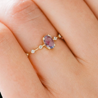 Minimalist Lavender Solitaire Ring