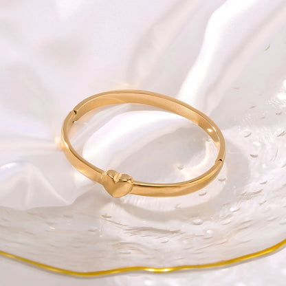 Golden Heart Bangle Bracelet