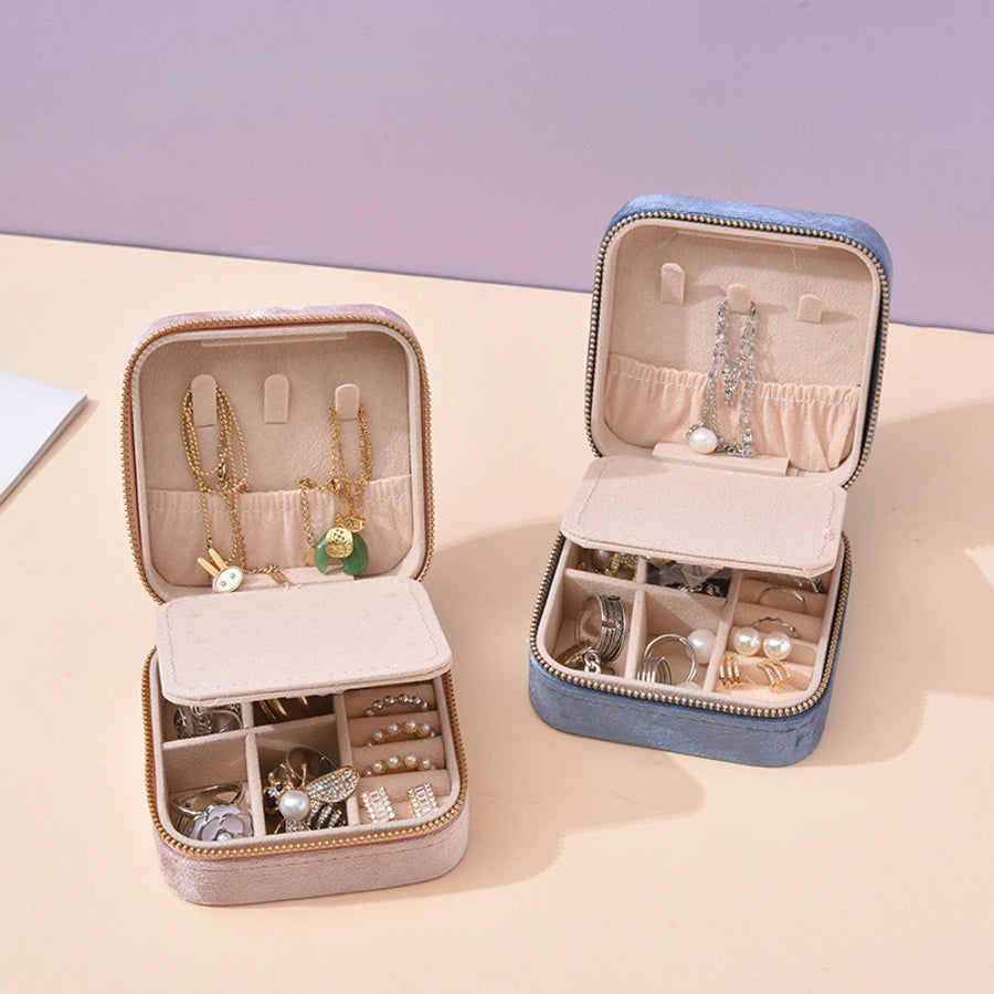 Velvet Square Travel Jewelry Boxes