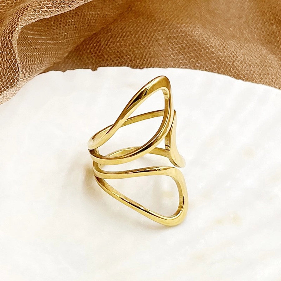 Dainty Hollow Flower Statement Ring