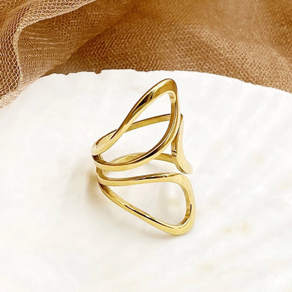 Dainty Hollow Flower Statement Ring