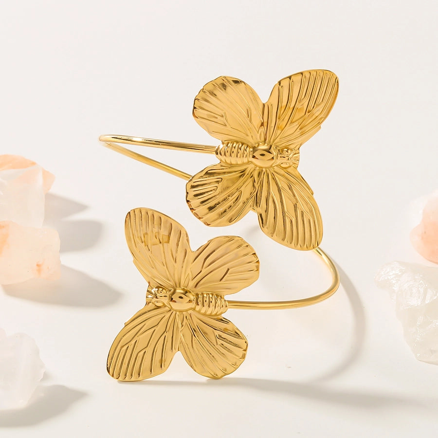 Butterfly Flight Golden Bangle Bracelet