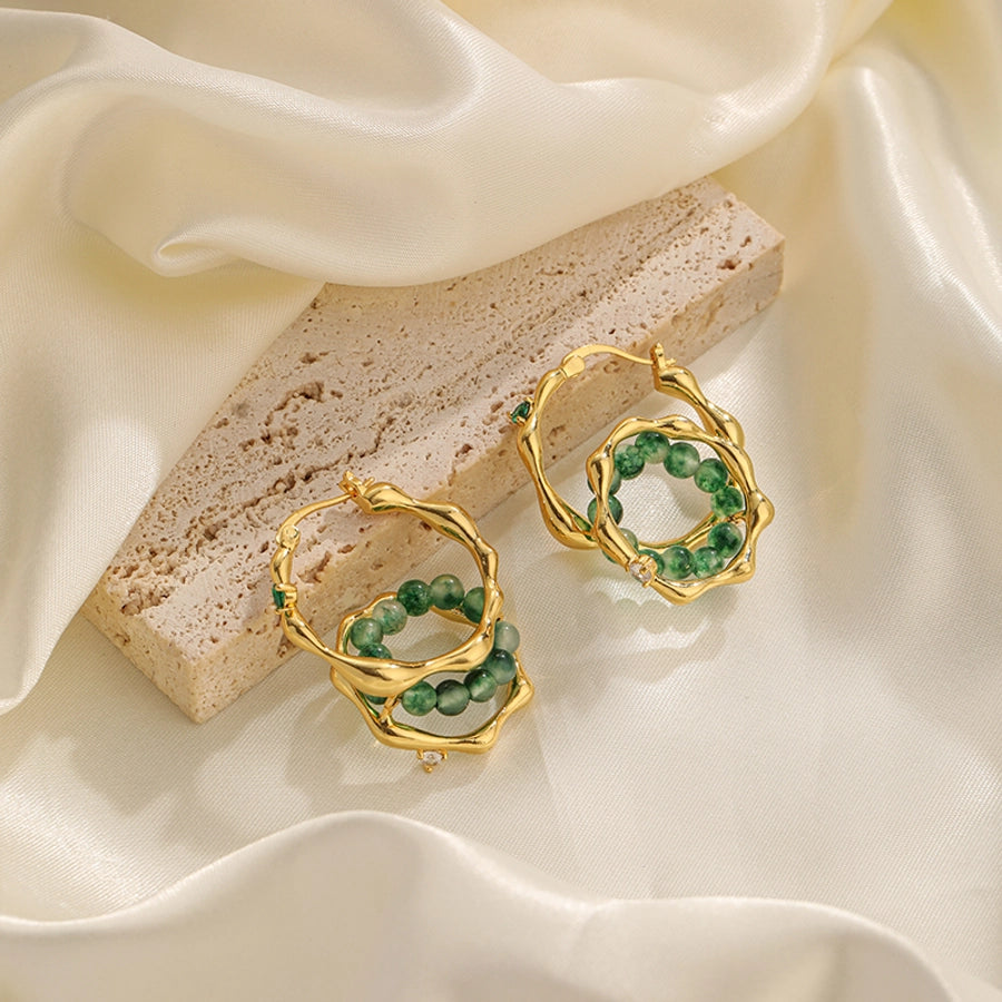 Vintage Moss Hoop Earrings