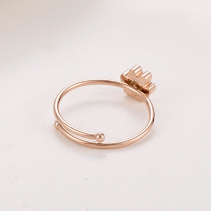 Minimalist Pet Paw Solitaire Ring