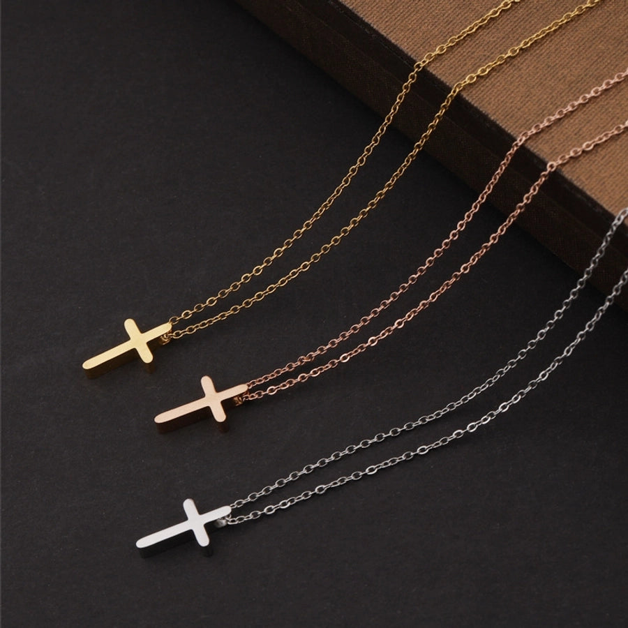 Minimalist Cross Pendant Necklace