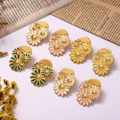 Chrysanthemum Statement Stud Earrings