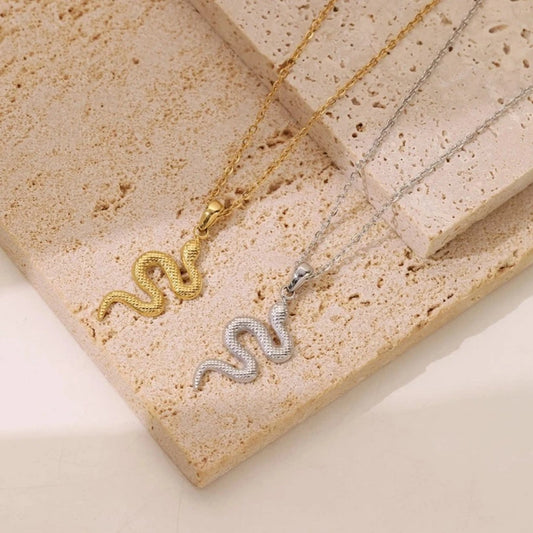 Minimalist Snake Pendant Necklace